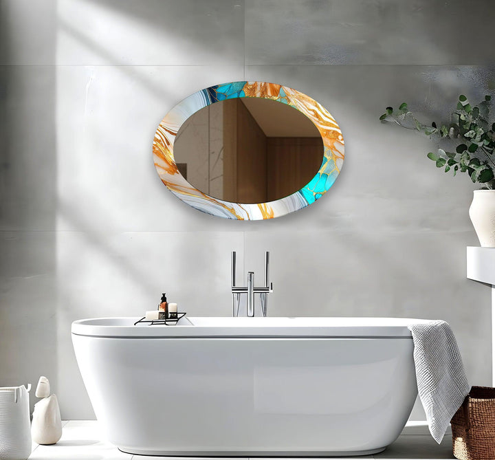 Mirrored wall art crafted with bold patterns for a modern and sophisticated touch
