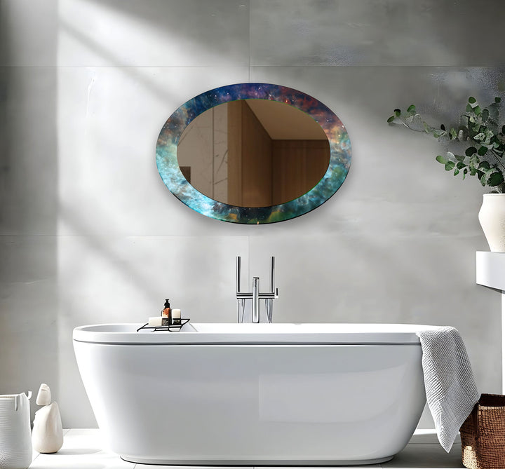 Mirrored wall art crafted with bold patterns for a modern and sophisticated touch
