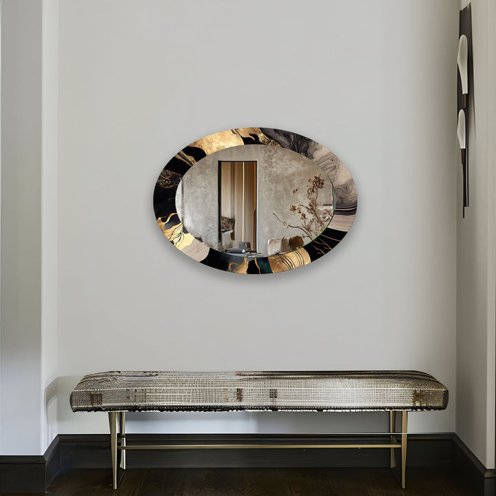 Mirror wall art inspired by geometric designs, adding sophistication to any decor style
