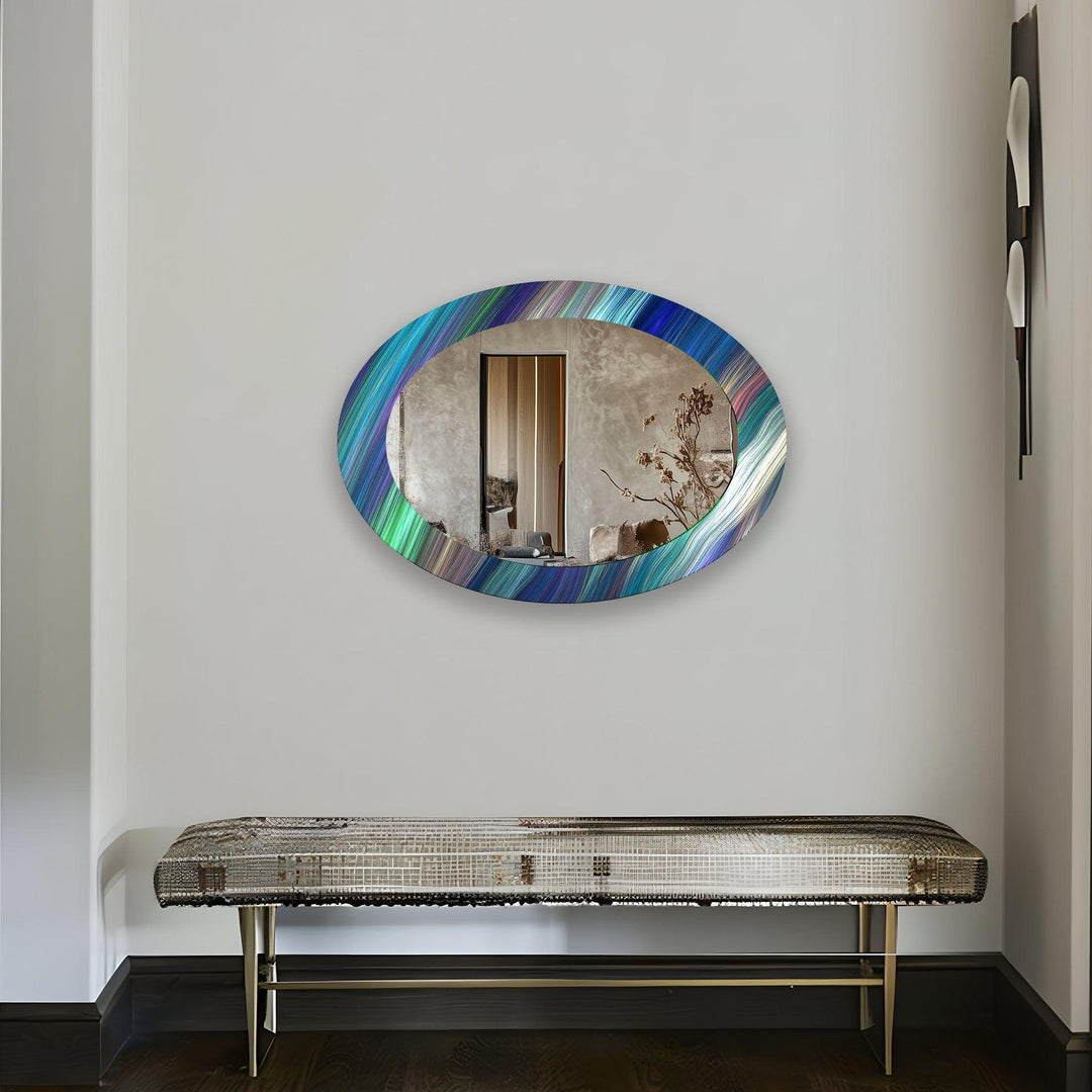 Mirror wall art inspired by geometric designs, adding sophistication to any decor style
