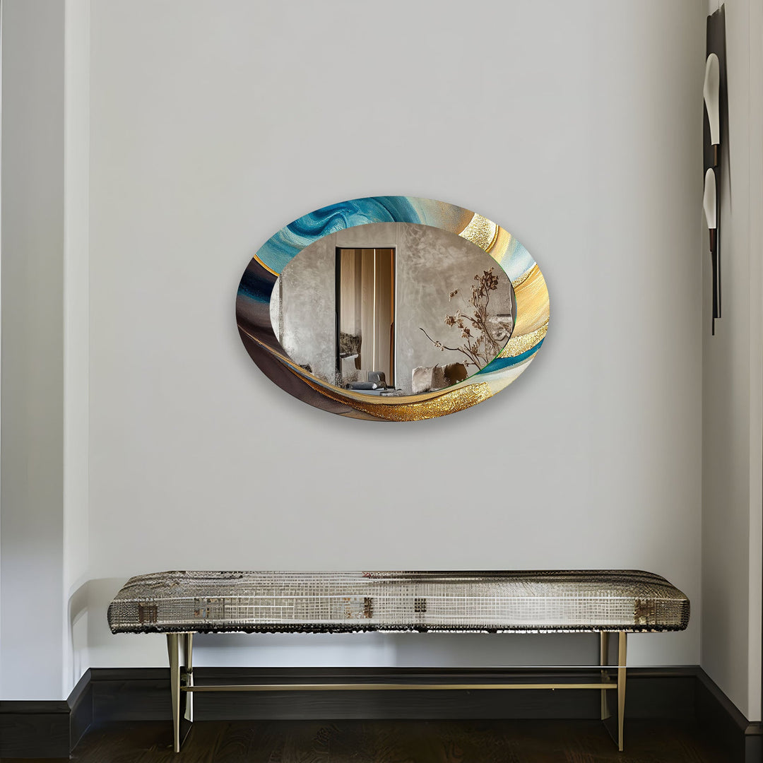 Mirror wall art inspired by geometric designs, adding sophistication to any decor style
