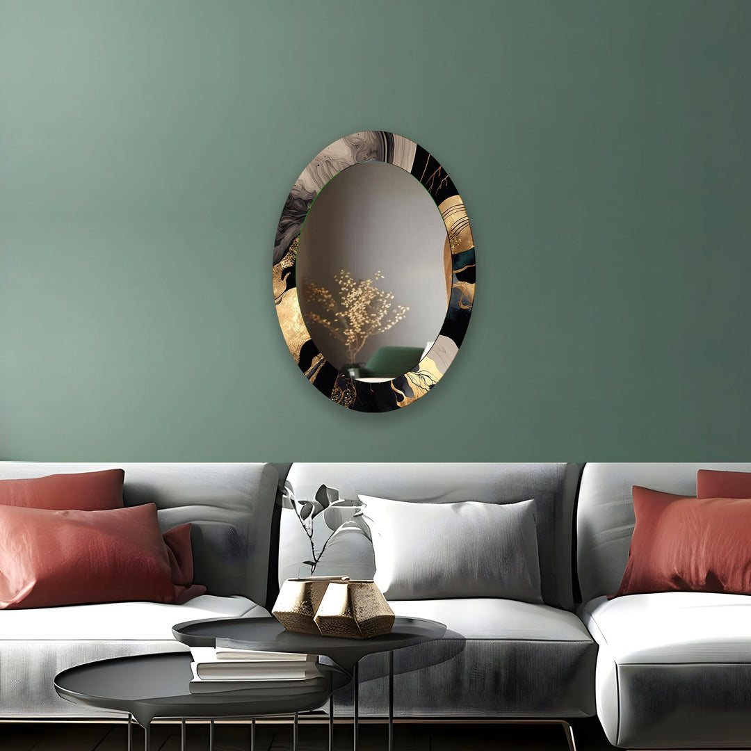 Decorative wall mirror with intricate detailing, perfect for enhancing any interior space
