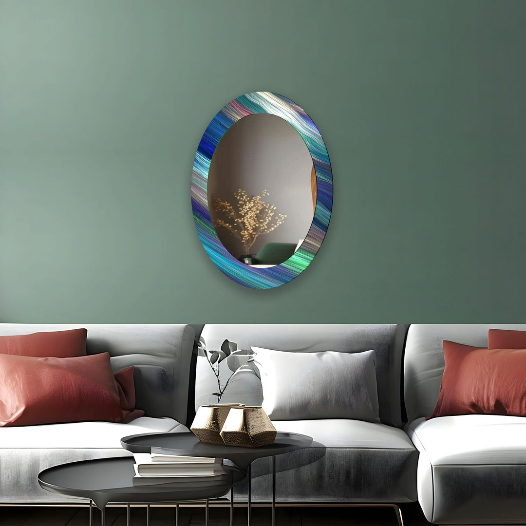 Decorative wall mirror with intricate detailing, perfect for enhancing any interior space
