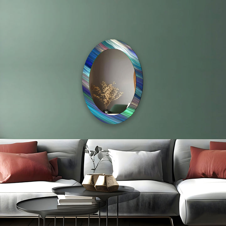 Decorative wall mirror with intricate detailing, perfect for enhancing any interior space
