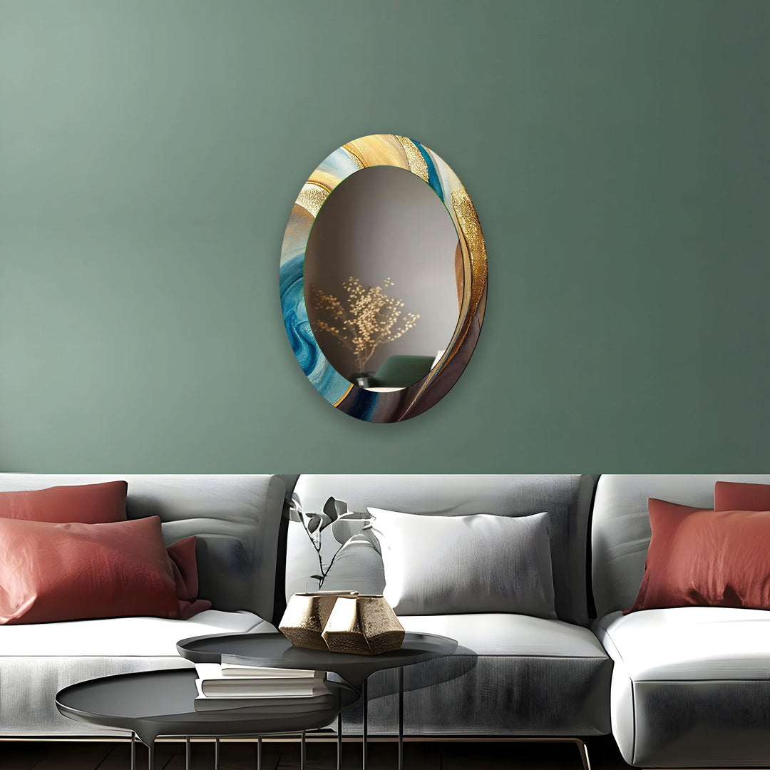 Decorative wall mirror with intricate detailing, perfect for enhancing any interior space

