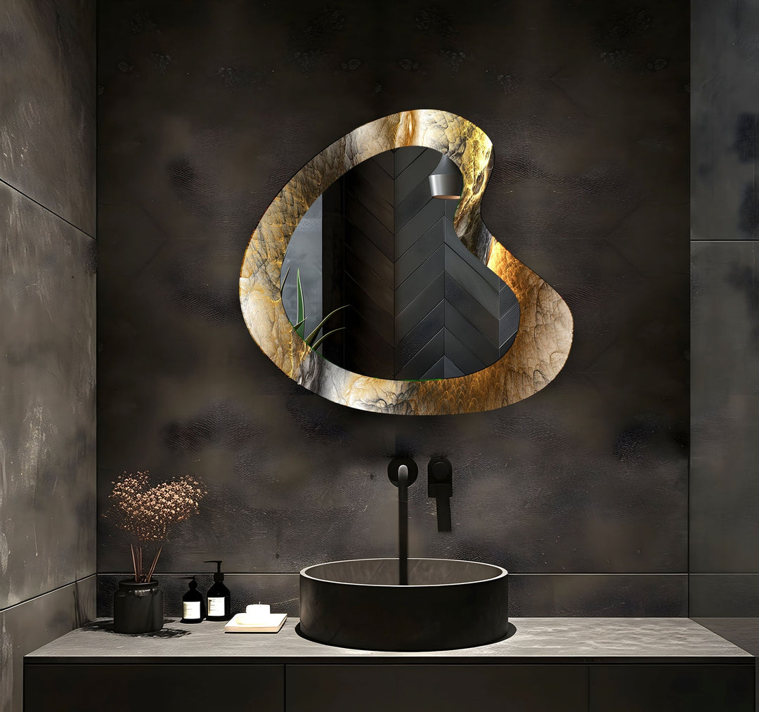 Mirror wall art inspired by geometric designs, adding sophistication to any decor style
