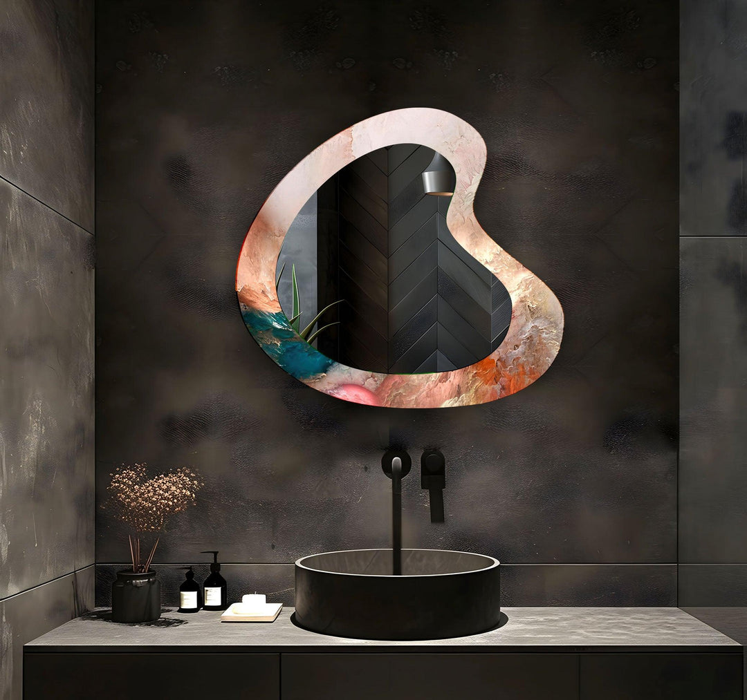 Mirrored wall art inspired by geometric elegance, perfect for adding depth and dimension
