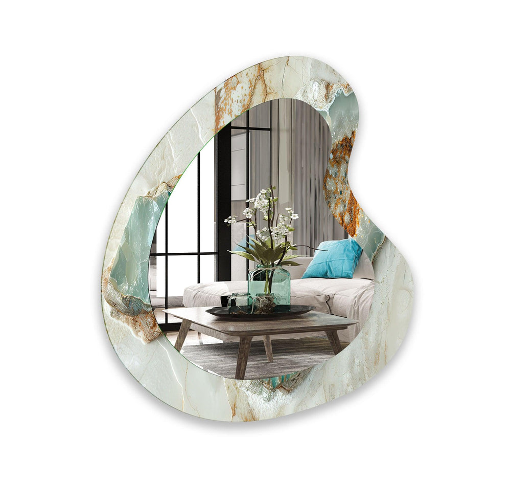 Decorative wall mirror with intricate detailing, perfect for enhancing any interior space
