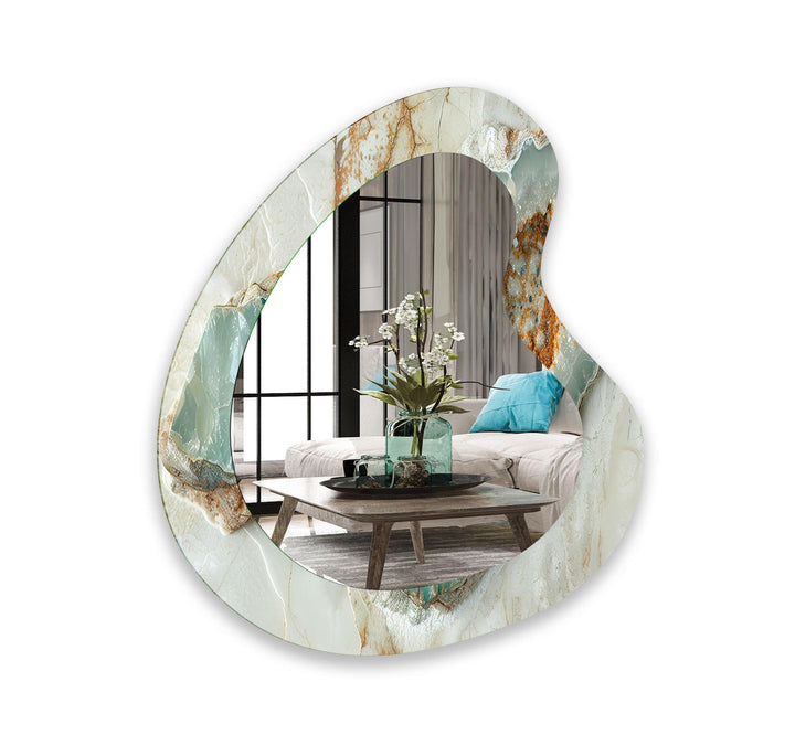 Decorative wall mirror with intricate detailing, perfect for enhancing any interior space

