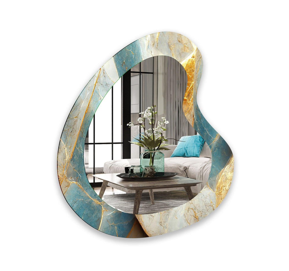Mirror wall art inspired by abstract forms, perfect for adding a touch of artistic charm
