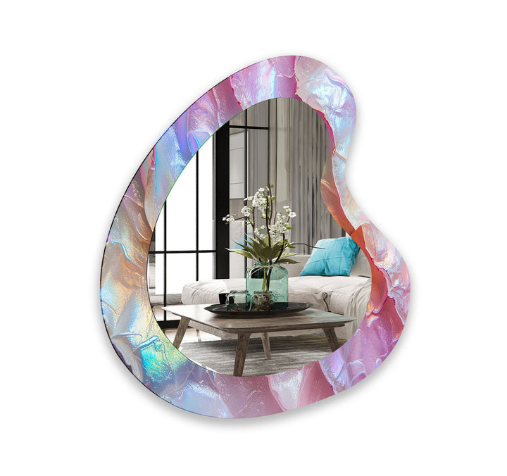 Decorative wall mirror with unique shapes and reflective surfaces for a chic statement

