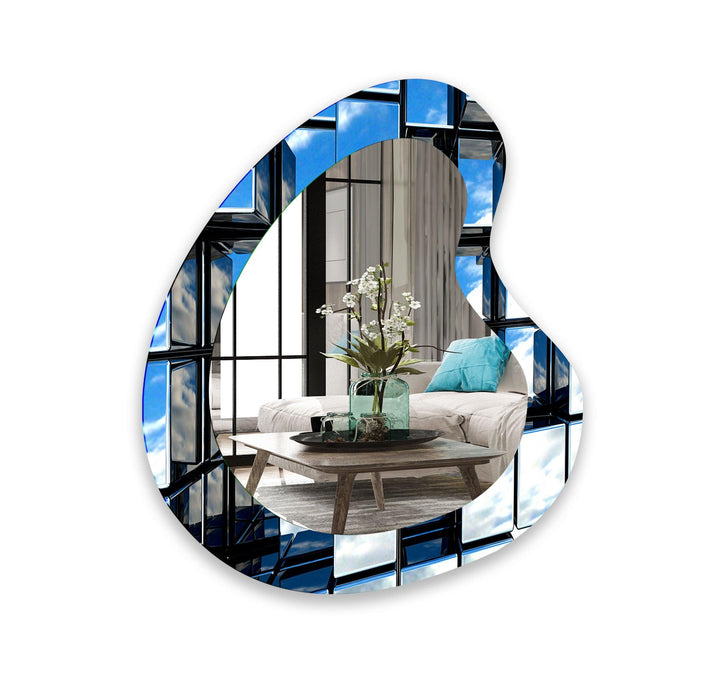Moderner asymmetrischer Wandspiegel aus Glas