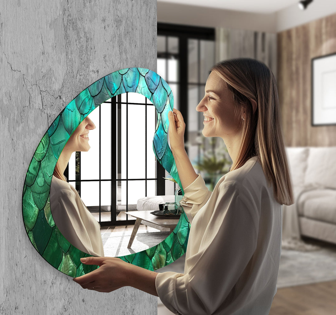 Mirror wall art inspired by abstract forms, perfect for adding a touch of artistic charm
