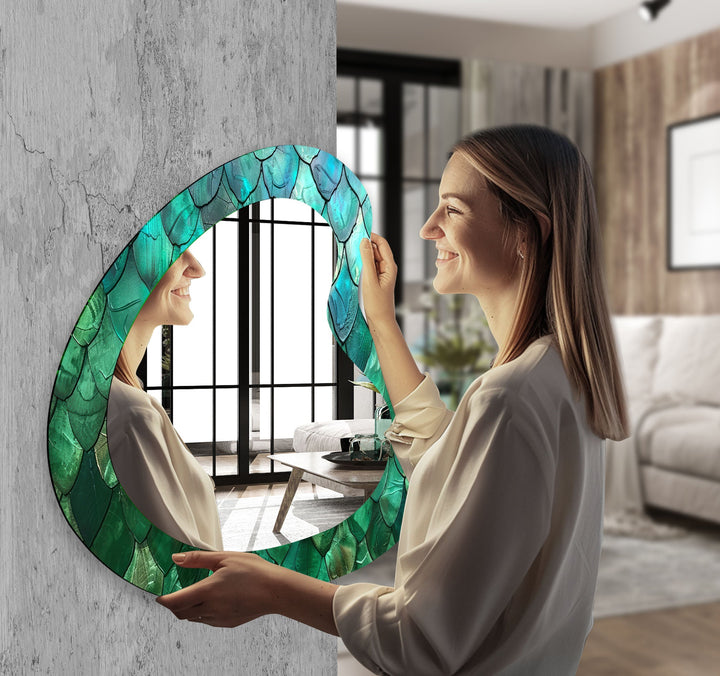 Mirror wall art inspired by abstract forms, perfect for adding a touch of artistic charm
