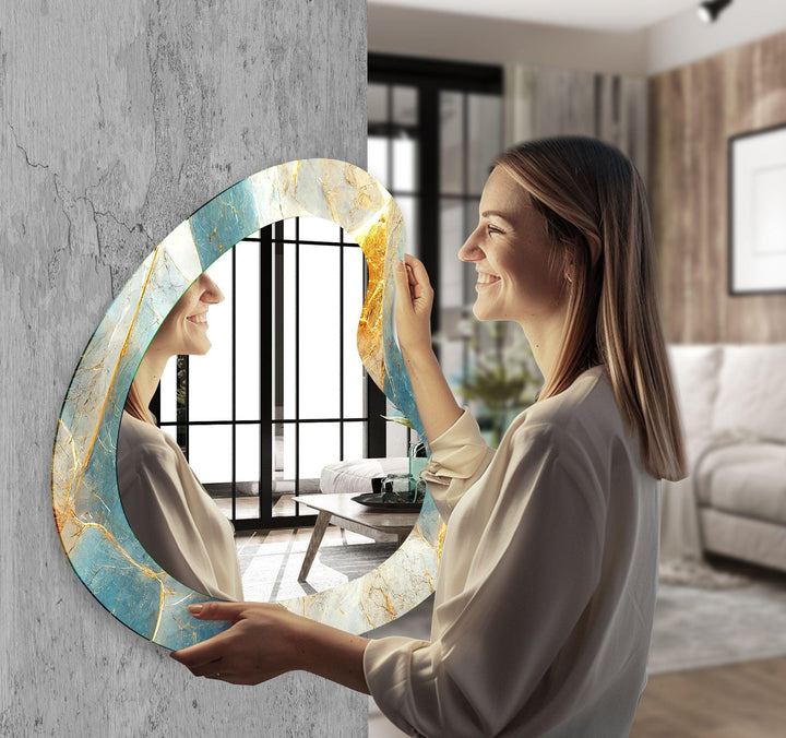 Decorative wall mirror with a contemporary design, perfect for adding elegance to any space

