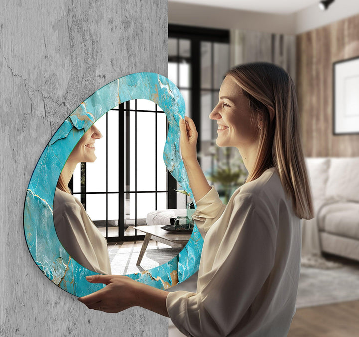 Wall mirrors designed with bold geometric shapes to make a striking statement
