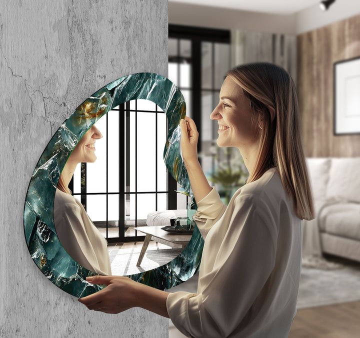 Mirrored wall art inspired by geometric elegance, perfect for adding depth and dimension

