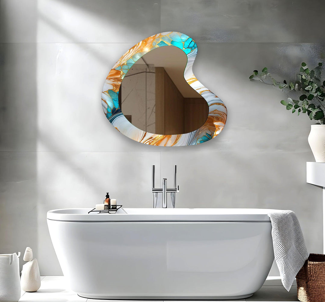 Decorative wall mirror with intricate detailing, perfect for enhancing any interior space

