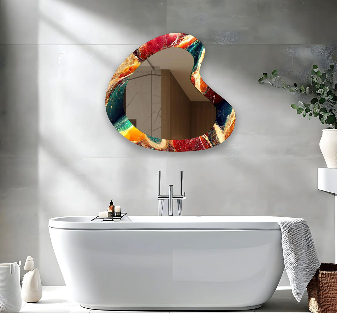 Decorative wall mirror with unique shapes and reflective surfaces for a chic statement
