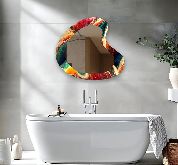 Decorative wall mirror with unique shapes and reflective surfaces for a chic statement
