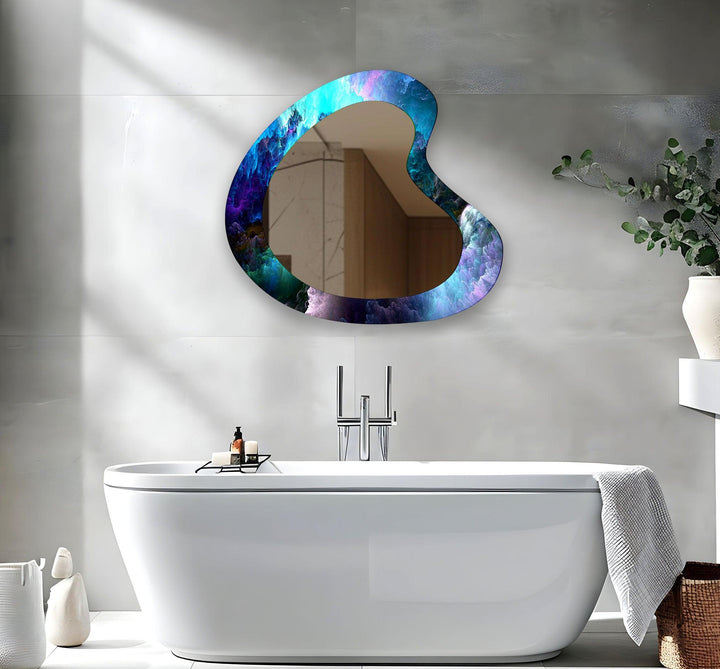 Mirrored wall art crafted with bold patterns for a modern and sophisticated touch
