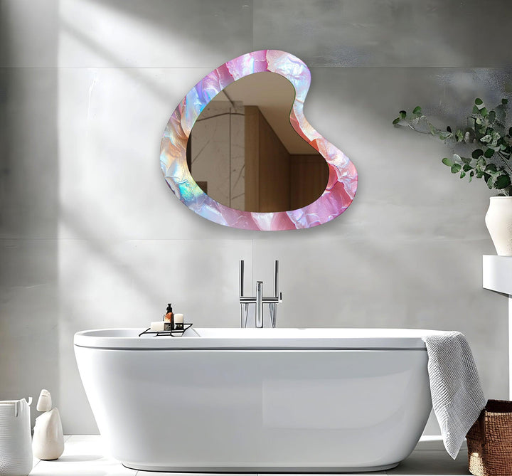 Mirrored wall art crafted with bold patterns for a modern and sophisticated touch
