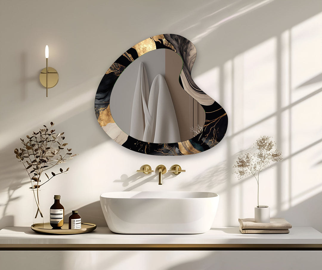 Mirrored wall art showcasing creative patterns and reflective designs for a contemporary touch
