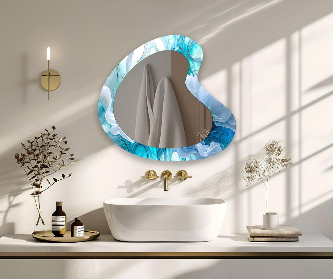 Decorative wall mirror with intricate detailing, perfect for enhancing any interior space
