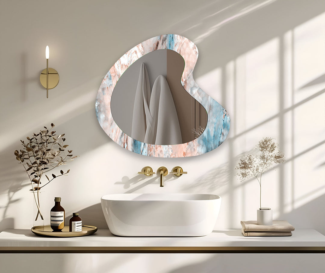 Mirrored wall art inspired by geometric elegance, perfect for adding depth and dimension
