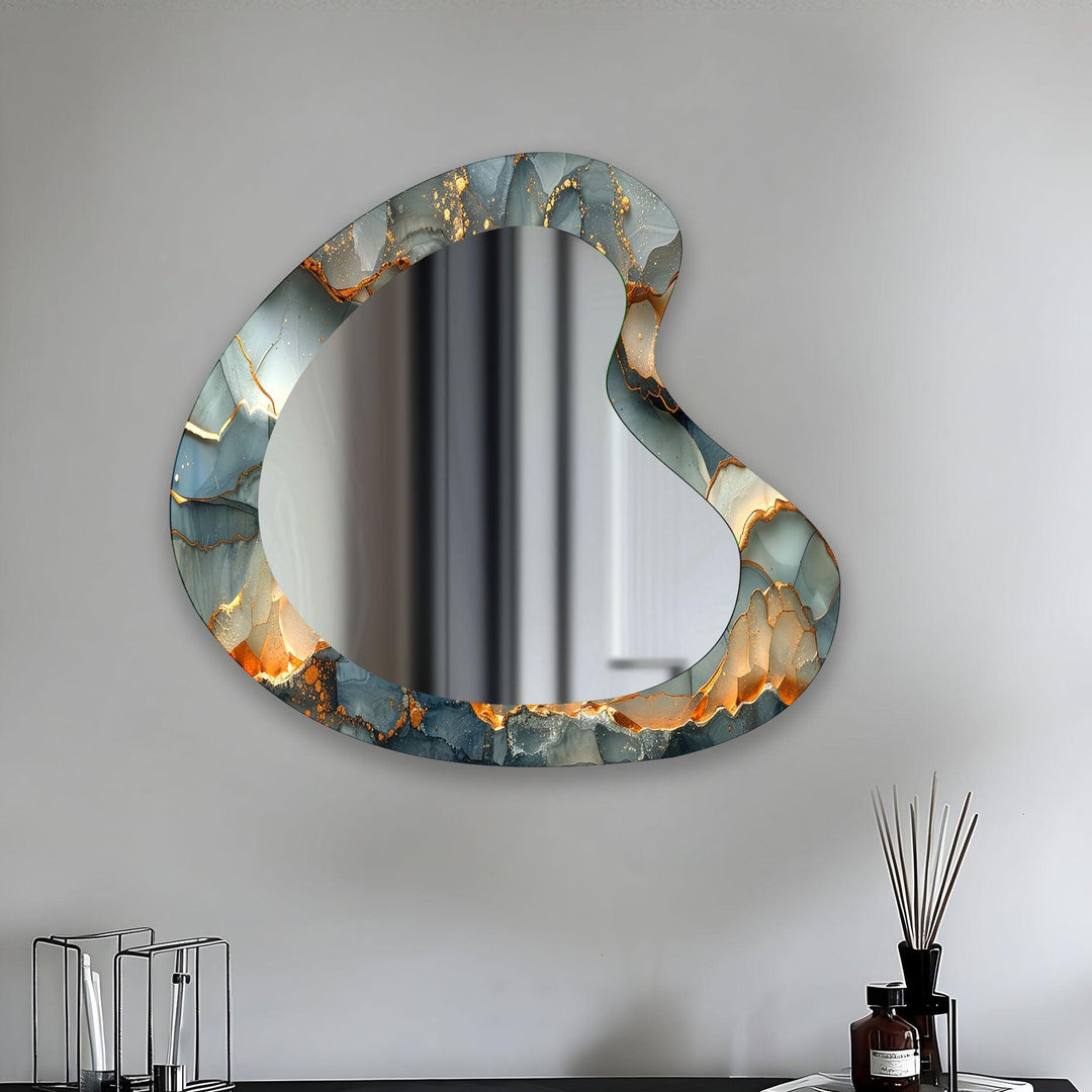 Wall mirrors with artistic frames that serve as both functional and decorative pieces
