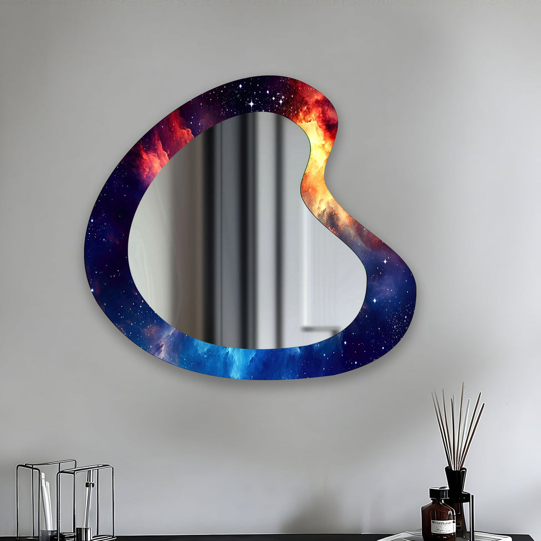 Mirrored wall art inspired by geometric elegance, perfect for adding depth and dimension
