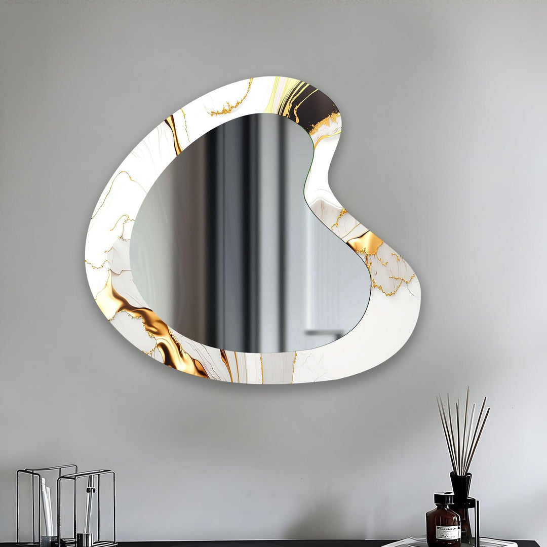 Decorative wall mirror with unique shapes and reflective surfaces for a chic statement
