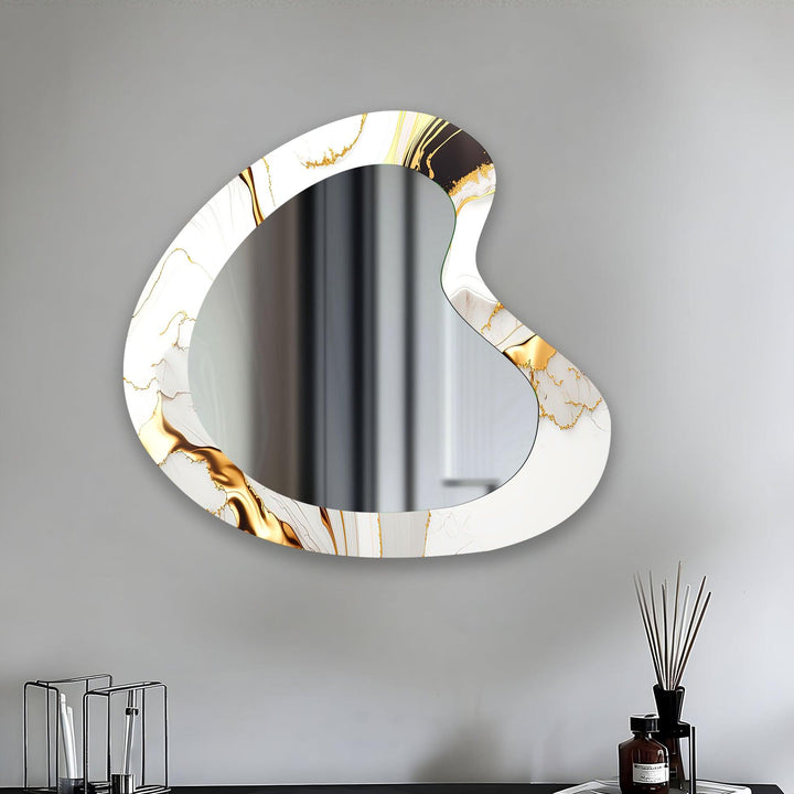 Decorative wall mirror with unique shapes and reflective surfaces for a chic statement
