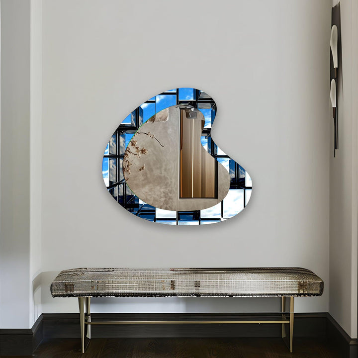 Moderner asymmetrischer Wandspiegel aus Glas