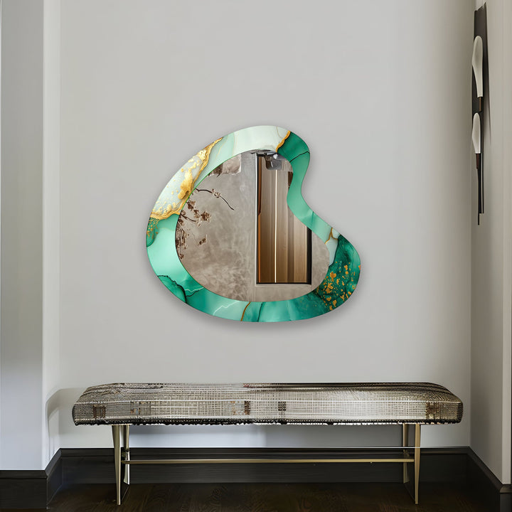 Mirror wall art inspired by abstract forms, perfect for adding a touch of artistic charm
