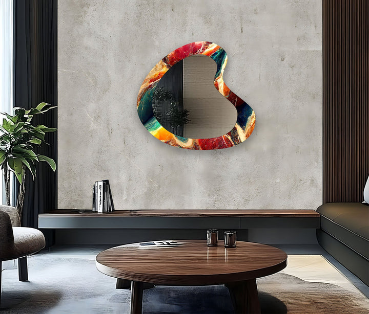 Mirrored wall art crafted with bold patterns for a modern and sophisticated touch
