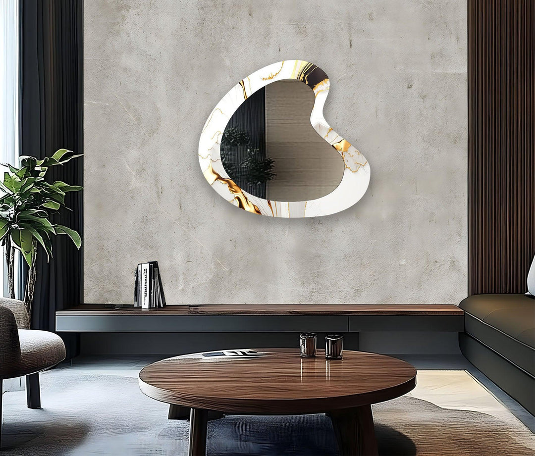 Mirror wall decor combining reflective surfaces and artistic shapes for a stunning focal point
