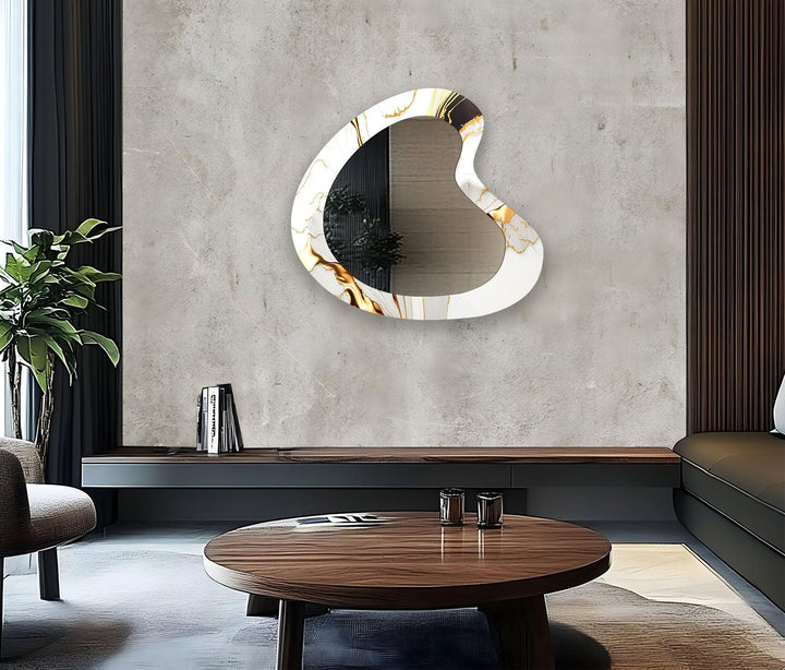 Mirror wall decor combining reflective surfaces and artistic shapes for a stunning focal point
