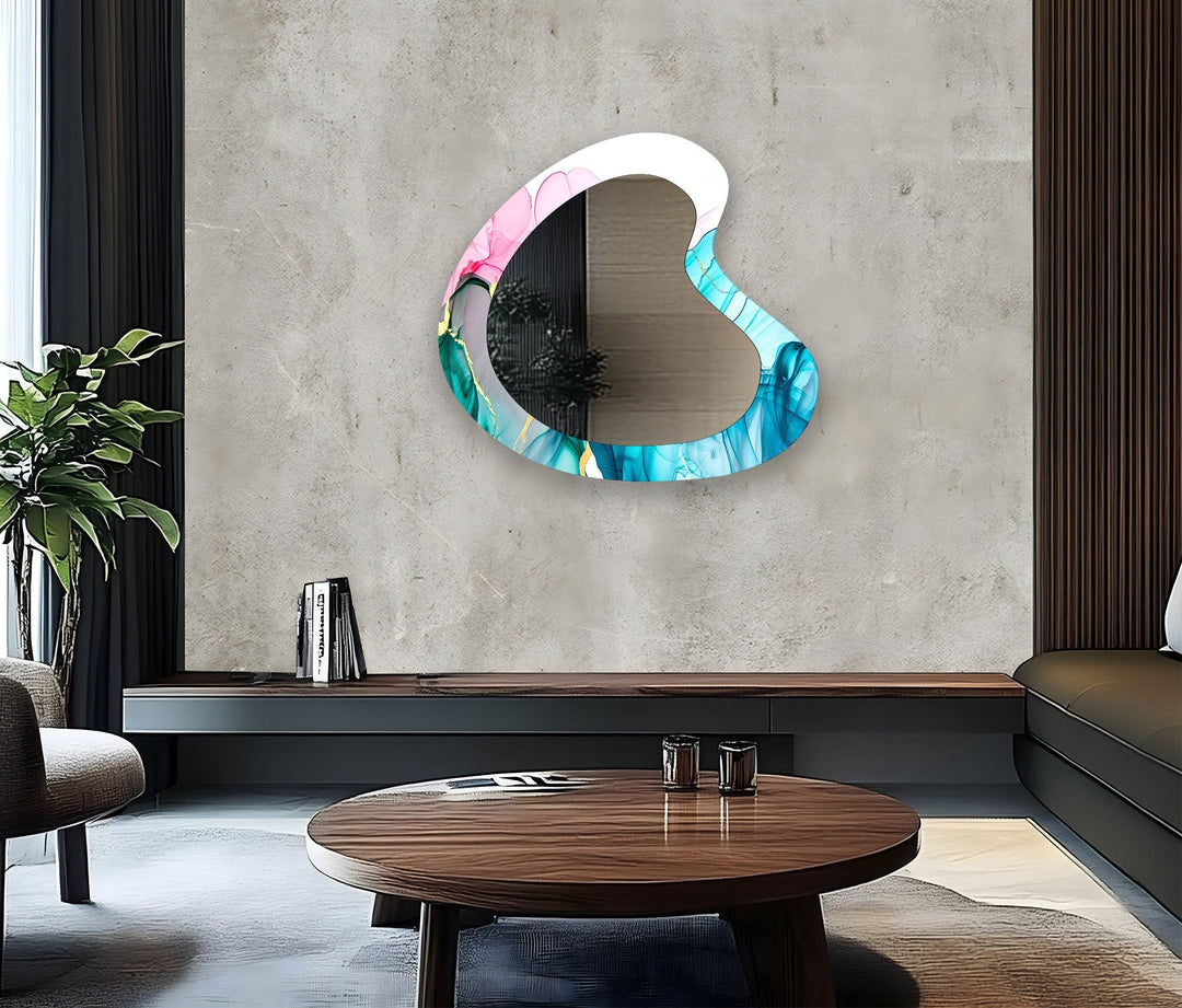 Decorative wall mirror with unique shapes and reflective surfaces for a chic statement
