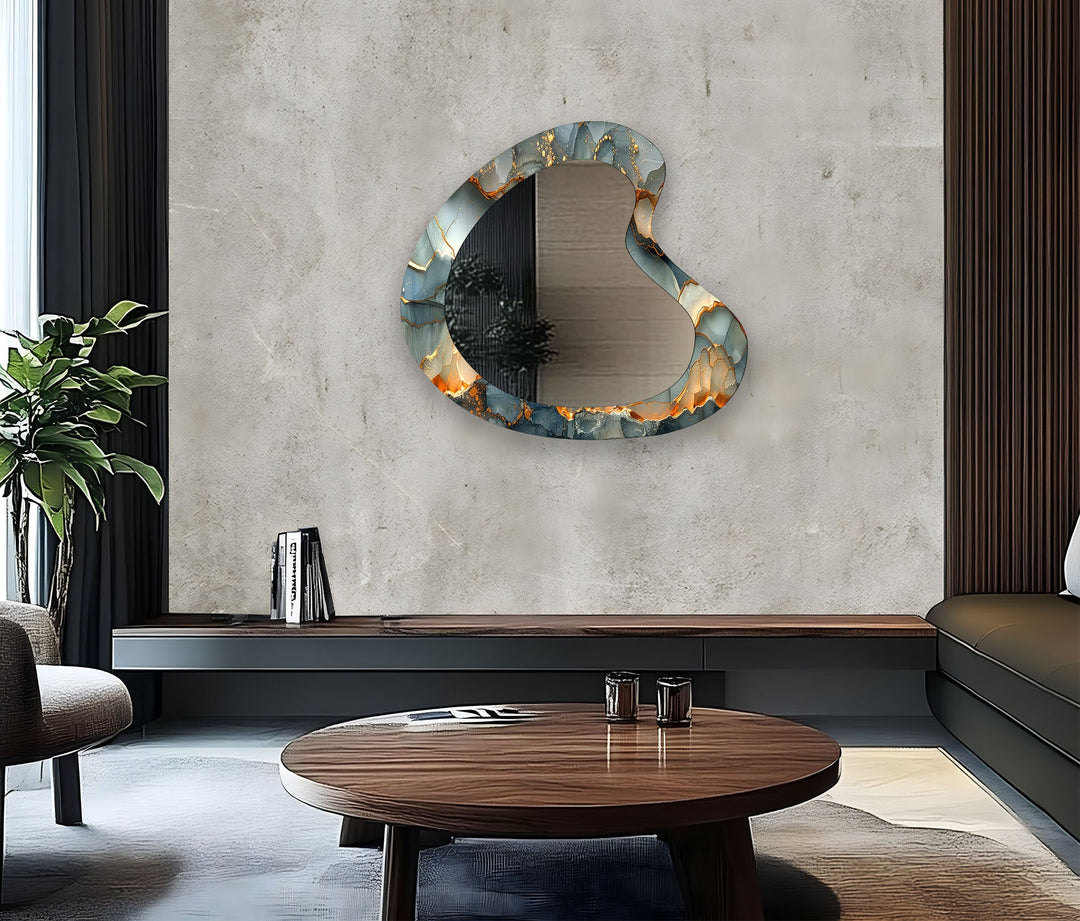 Decorative wall mirror with intricate detailing, perfect for enhancing any interior space

