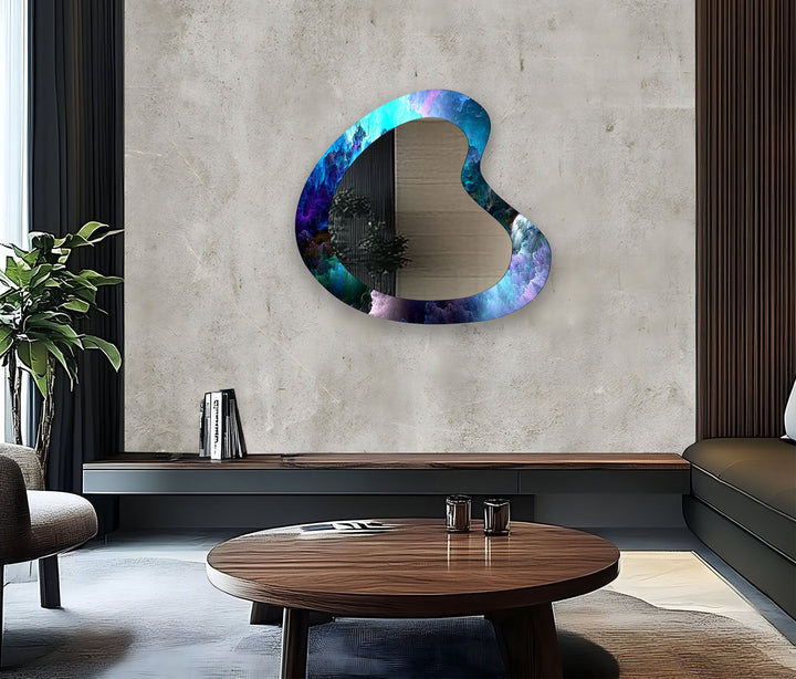 Decorative wall mirror with a contemporary design, perfect for adding elegance to any space
