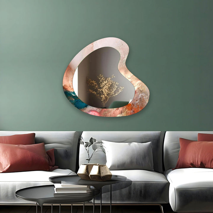 Decorative wall mirror with intricate detailing, perfect for enhancing any interior space
