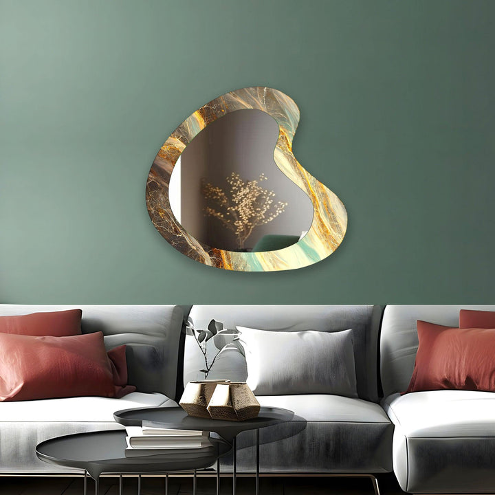 Mirrored wall art crafted with bold patterns for a modern and sophisticated touch
