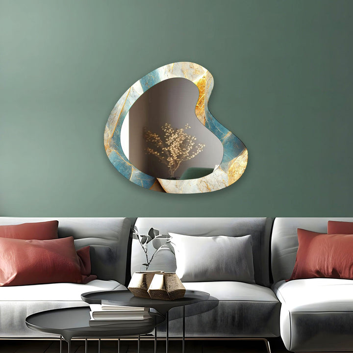 Wall mirrors designed with bold geometric shapes to make a striking statement
