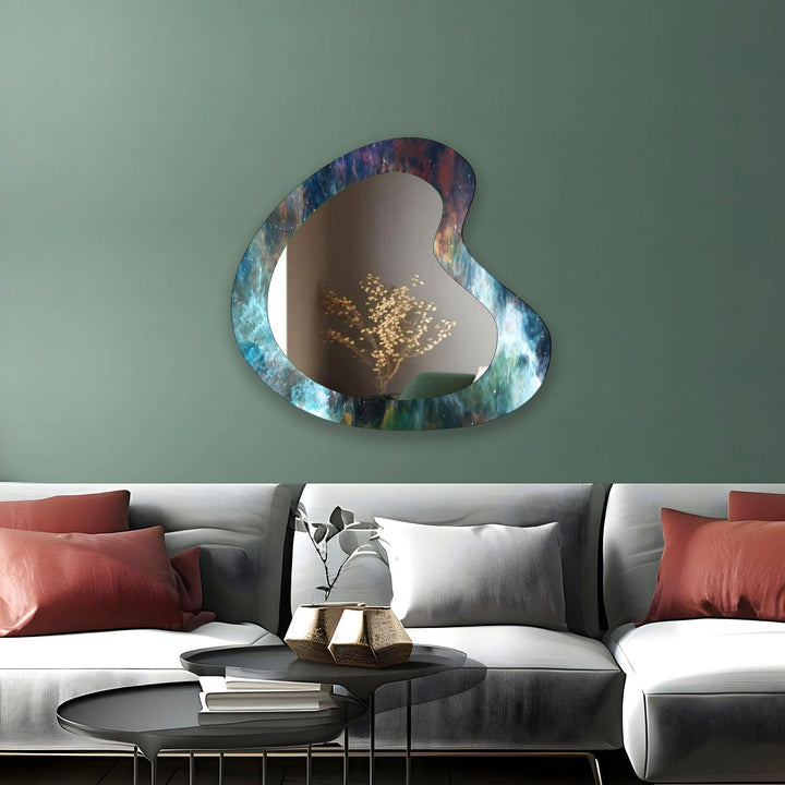 Wall mirrors designed with bold geometric shapes to make a striking statement
