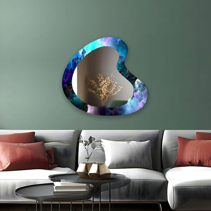 Mirror wall art inspired by abstract forms, perfect for adding a touch of artistic charm

