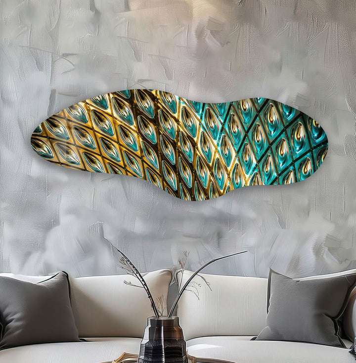 Irregular Asymmetrical Stained Shiny Glass Wall Art photo print on glass, prints on glass wall art
