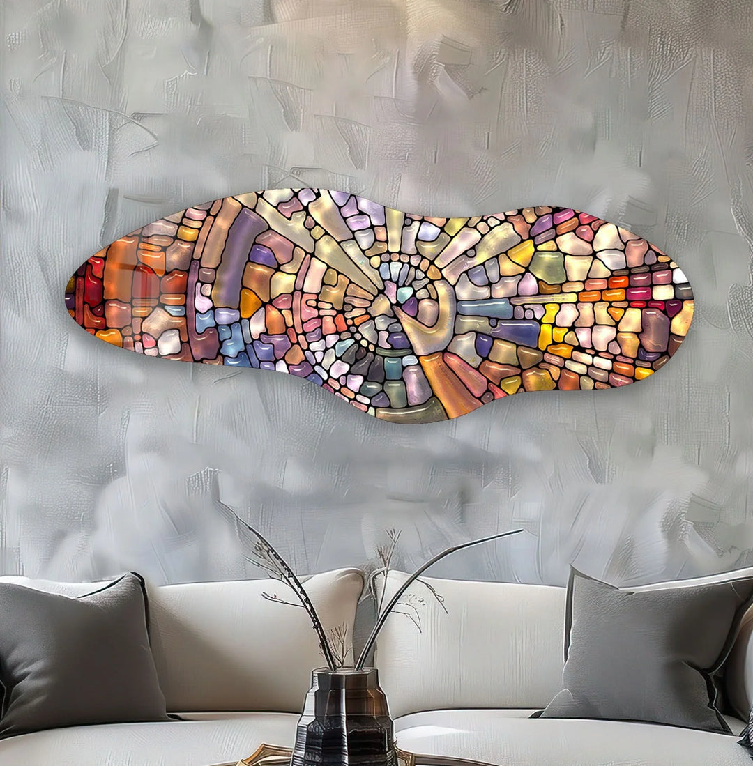 Irregular Asymmetrical Stained Stones Glass Wall Artglass pictures for Wall, glass prints wall art
