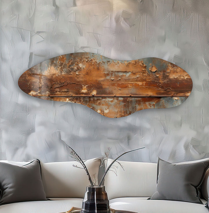 Brown Wooden Pattern Irregular Glass Wall Art, glass pictures for Wall, glass prints wall art
