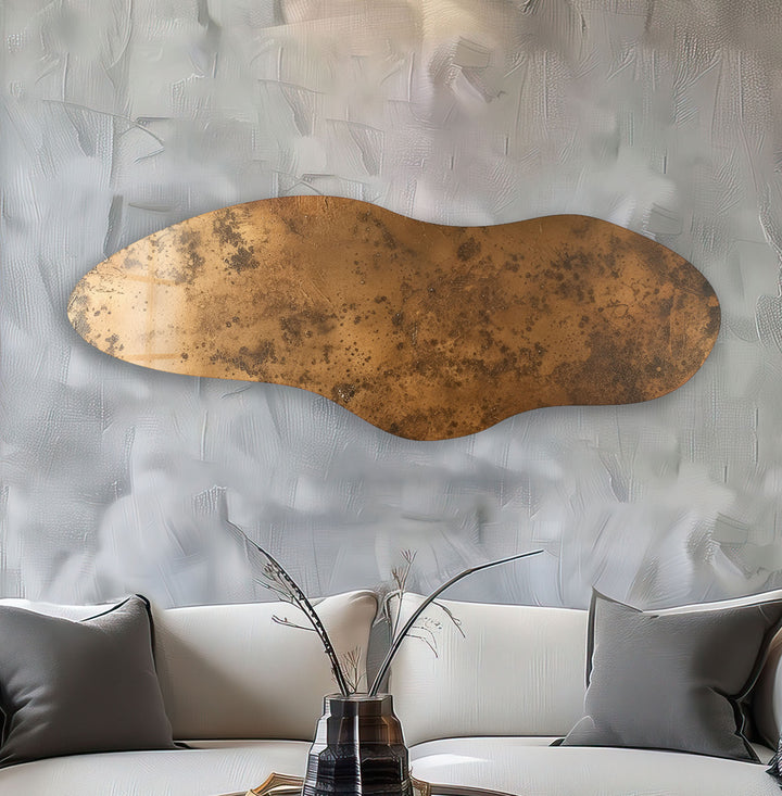 Bronze Color Abstract Irregular Glass Wall Art, glass image printing, glass prints from photos
